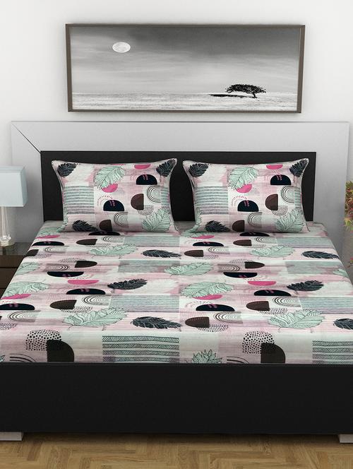 lo svago 100% cotton 120 tc double bedsheet |pink - 17798173 - Very Small Image - 1