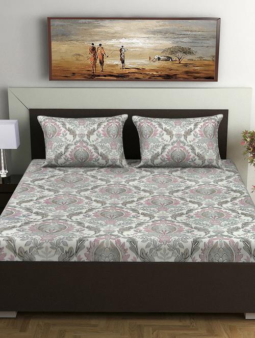 lo svago 100% cotton 140 tc double bedsheet |green - 17798184 - Very Small Image - 1