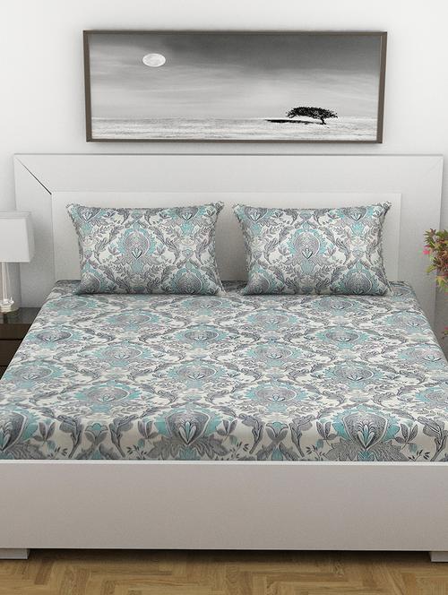 lo svago 100% cotton 140 tc double bedsheet |green - 17798186 - Very Small Image - 1