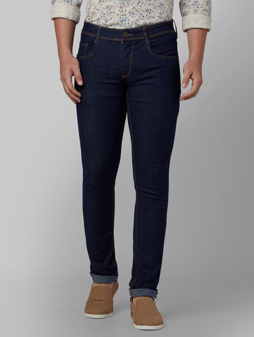 dark blue plain denim jeans - 17799985 - Very Small Image - 1