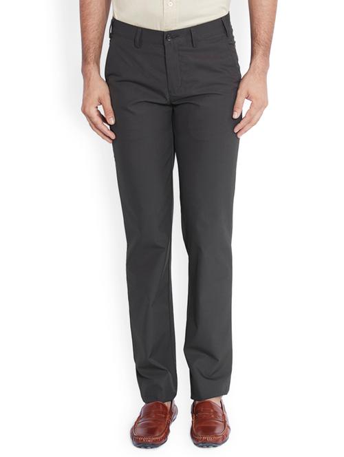 brown solid flat front formal trouser - 17800316 - Very Small Image - 1