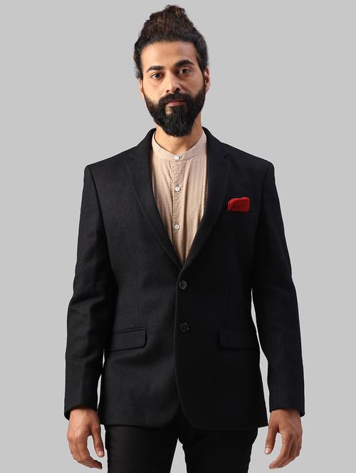 black solid single-breasted blazer - 17800594 - Very Small Image - 1