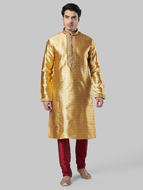 gold striped long kurta - 17800813 - Very Small Image - 1