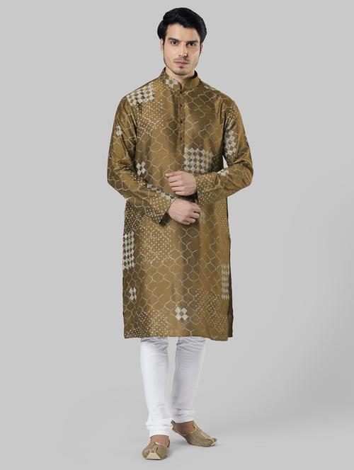 brown printed long kurta - 17800877 - Very Small Image - 1