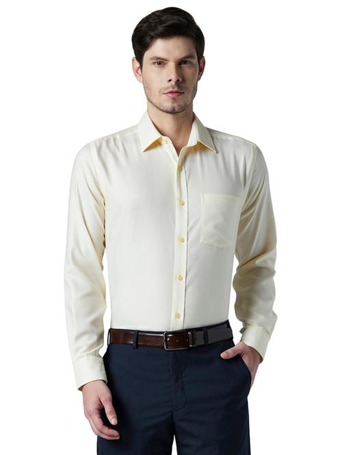 yellow self design formal shirt - 17801262 - Very Small Image - 1