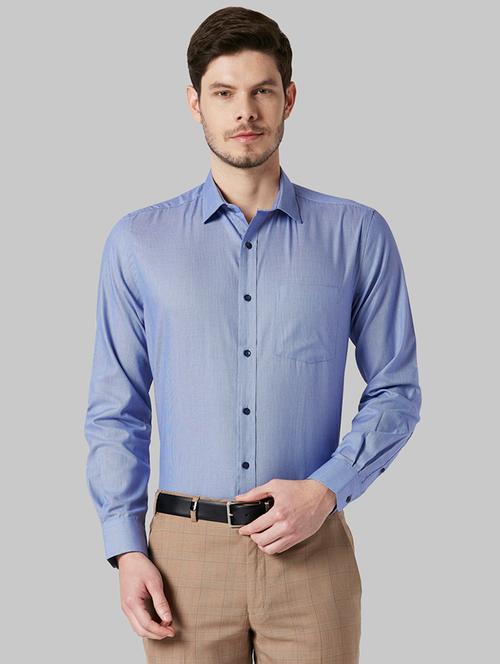 blue solid formal shirt - 17801327 - Very Small Image - 1