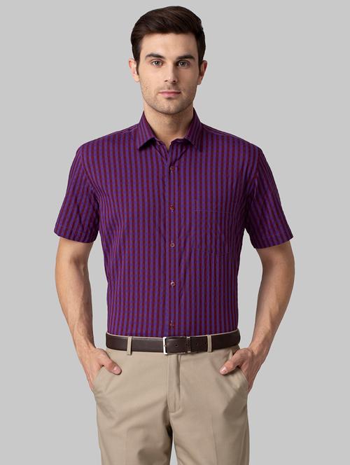 purple checkered formal shirt - 17801504 - Very Small Image - 1
