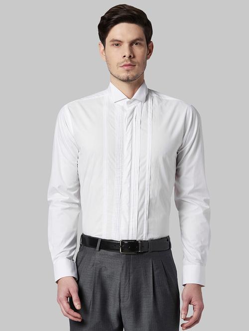 white solid formal shirt - 17801599 - Very Small Image - 1
