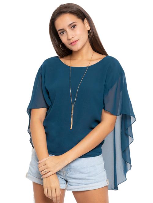 cape sleeved solid top - 17801763 - Very Small Image - 1