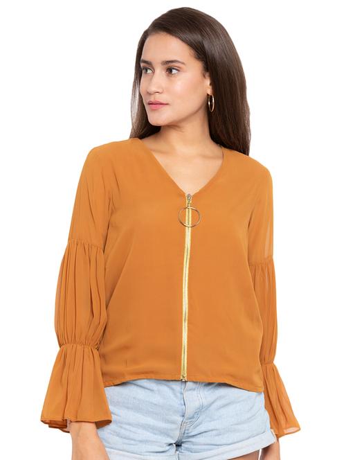 bell sleeved solid top  - 17801828 - Very Small Image - 1