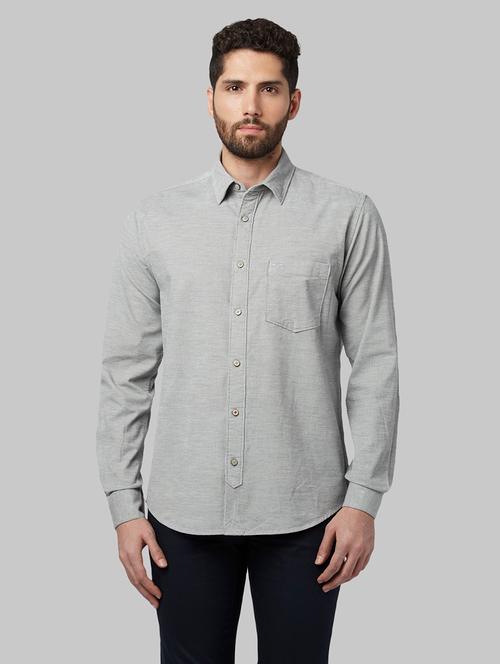 grey self design casual shirt - 17802377 - Very Small Image - 1
