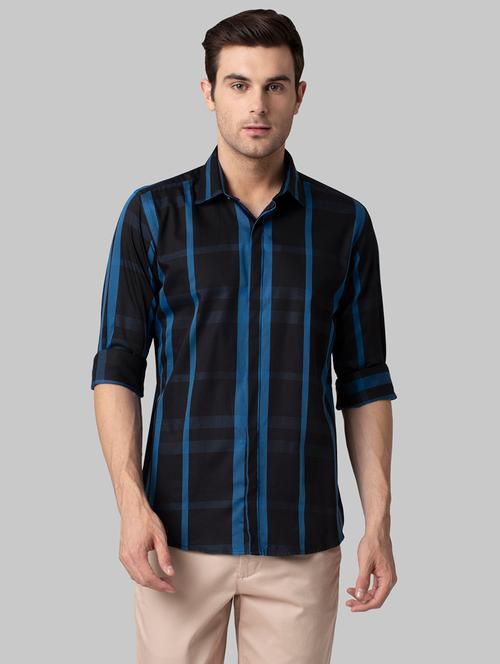 blue checkered casual shirt - 17802429 - Very Small Image - 1