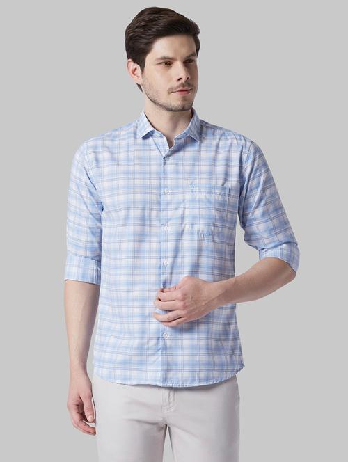 blue checkered casual shirt - 17802572 - Very Small Image - 1