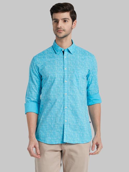 blue printed casual shirt - 17803061 - Very Small Image - 1
