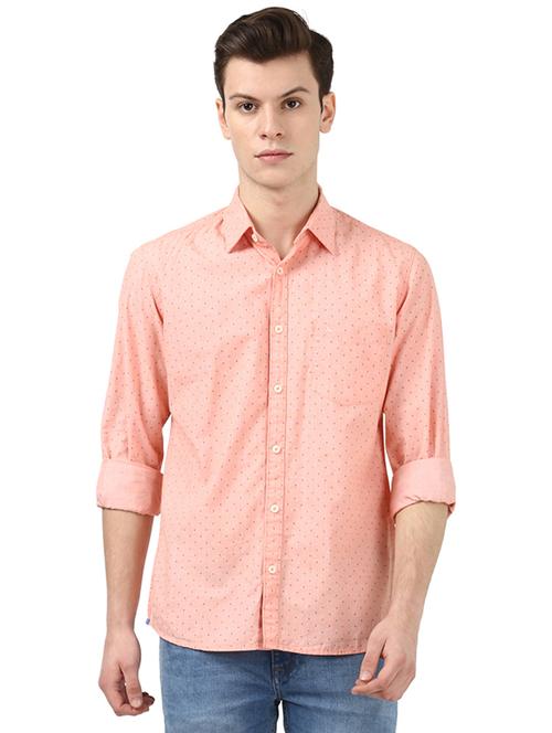 peach printed casual shirt - 17803215 - Very Small Image - 1