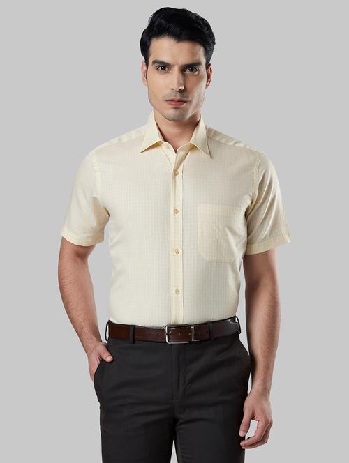 yellow checkered formal shirt - 17803363 - Very Small Image - 1