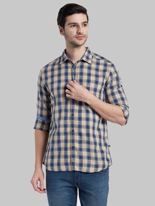 beige checkered casual shirt - 17803771 - Very Small Image - 1