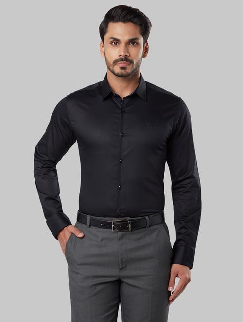 black solid casual shirt - 17804037 - Very Small Image - 1