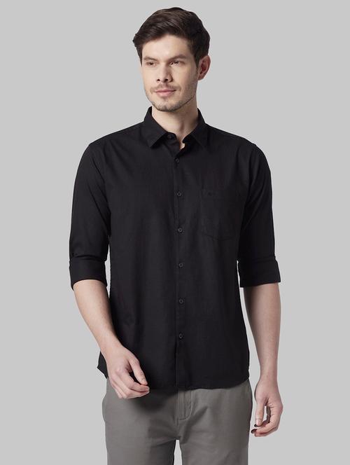 black solid casual shirt - 17804174 - Very Small Image - 1