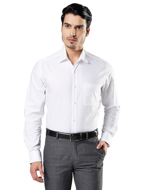 white self design formal shirt - 17804343 - Very Small Image - 1