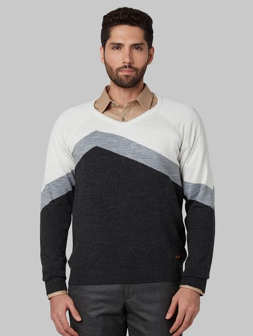 black color block pullover - 17804511 - Very Small Image - 1