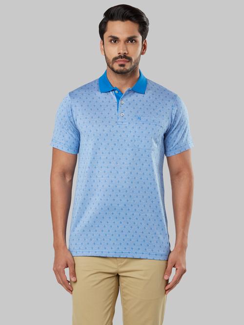 blue printed polo t-shirt - 17805119 - Very Small Image - 1