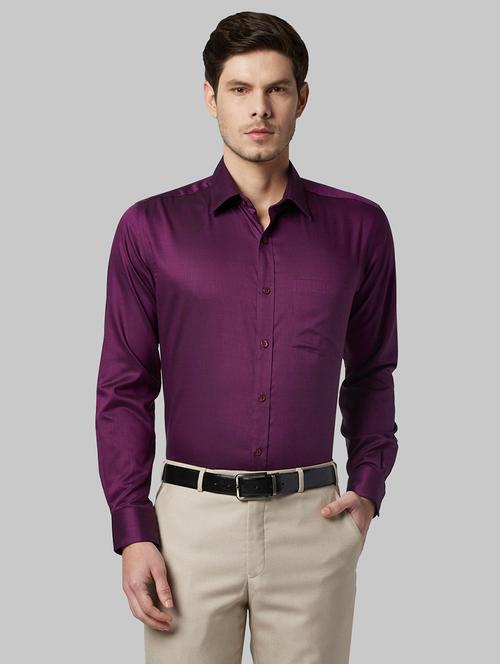 purple solid formal shirt - 17805429 - Very Small Image - 1