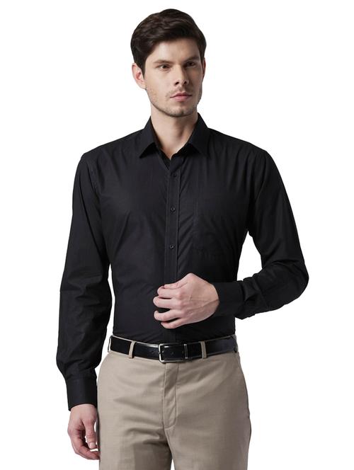 black solid formal shirt - 17805622 - Very Small Image - 1