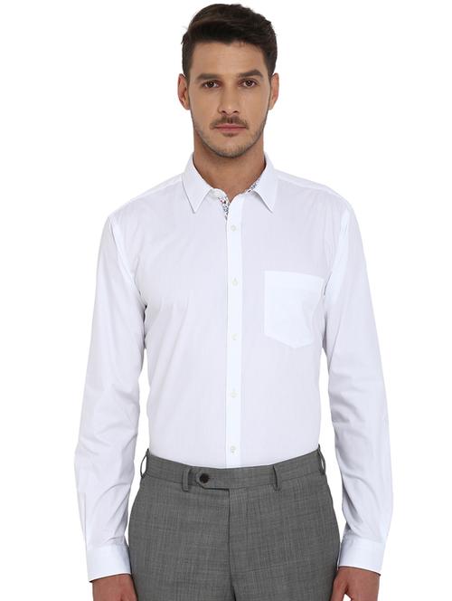 white solid formal shirt - 17805718 - Very Small Image - 1