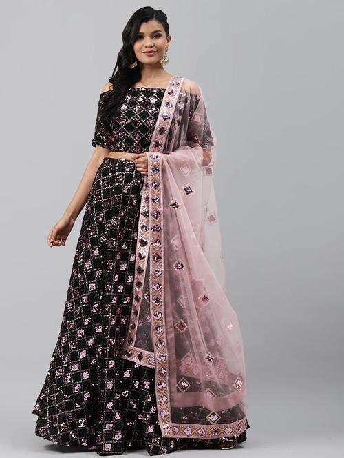 black aline lehenga - 17805993 - Very Small Image - 1