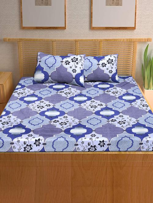  printed double bedsheet with 2 pillow covers - 17806162 - Very Small Image - 1