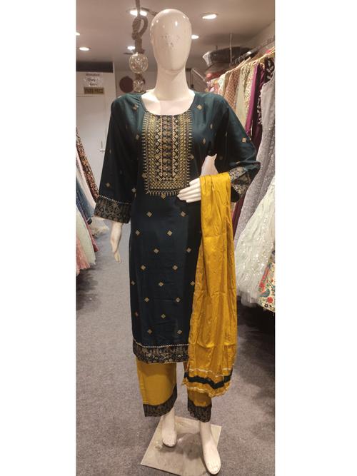 multi colored cottonblend ethnic dress - 17806697 - Very Small Image - 1