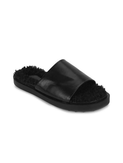 black pu slides flip flops - 17806872 - Very Small Image - 1