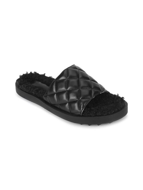 black pu slides flip flops - 17806874 - Very Small Image - 1