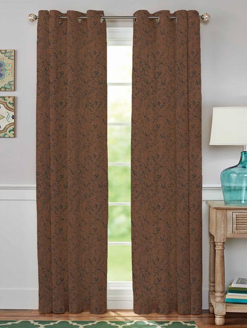 homesajja beautiful velvet 7 feet long door curtain set of 2 (size 4x7 feet)brown - 17806952 - Very Small Image - 1
