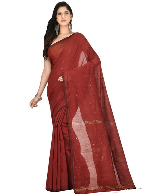 solid tant saree with blouse - 17807216 - Very Small Image - 1