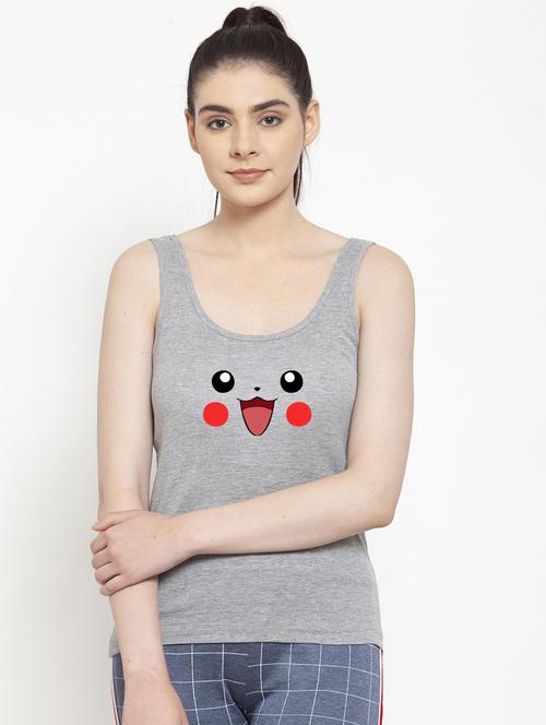 round neck printed tank top  - 17807443 - Very Small Image - 1