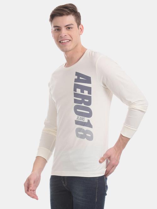 cream printed t-shirt - 17807736 - Very Small Image - 1