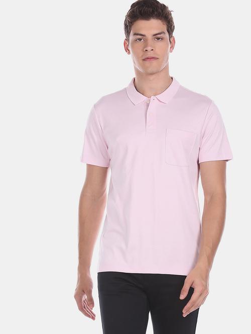 pink solid polo t-shirt - 17807990 - Very Small Image - 1
