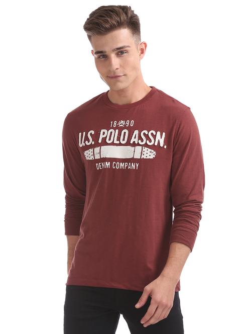 red chest print t-shirt - 17808027 - Very Small Image - 1