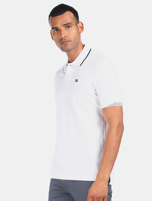 white solid polo t-shirt - 17808175 - Very Small Image - 1