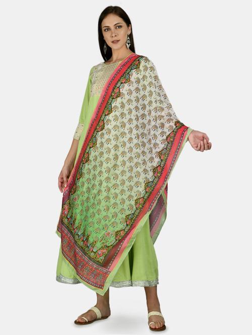 printed kurta dupatta set - 17809577 - Very Small Image - 1