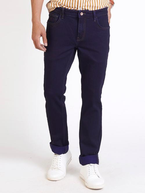 navy blue plain denim jeans - 17809797 - Very Small Image - 1
