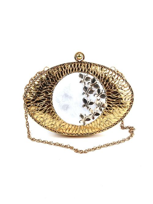 gold metal regular clutch - 17810841 - Very Small Image - 1