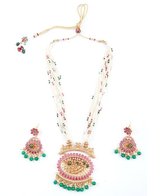 pink metal long necklace - 17810933 - Very Small Image - 1