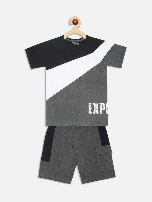 color block printed nightwear shorts set  - 17811171 - Very Small Image - 1