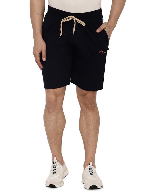 Men Dark Blue Side Solid Shorts - 17812852 - Very Small Image - 1