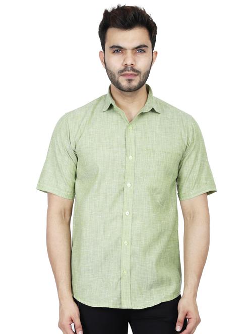 green self design casual shirt - 17812999 - Very Small Image - 1