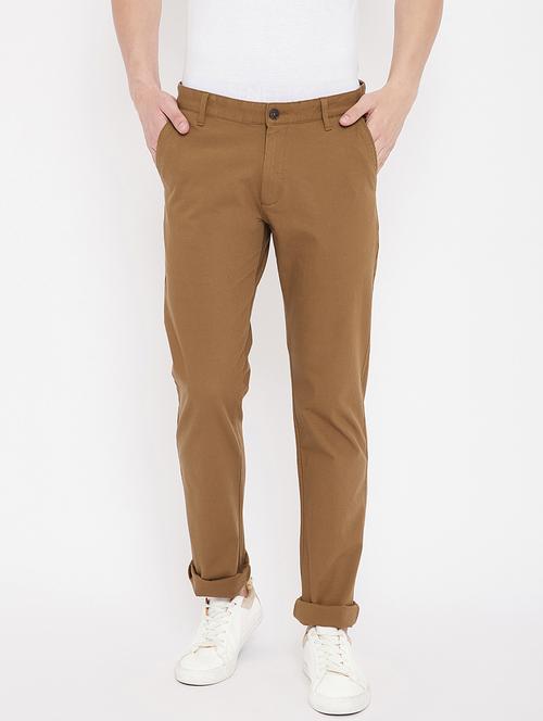 brown solid chinos  - 17813963 - Very Small Image - 1