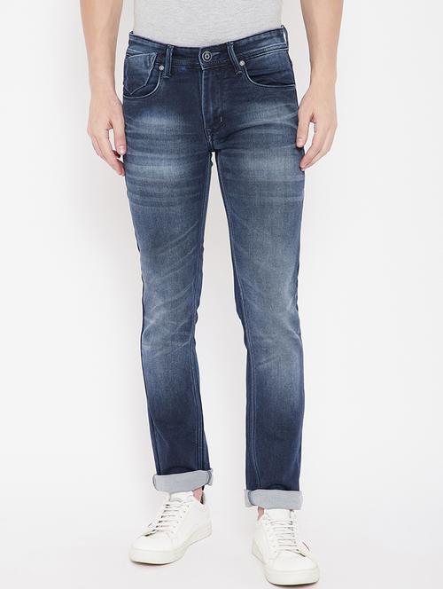 navy blue light washed denim jean - 17813968 - Very Small Image - 1